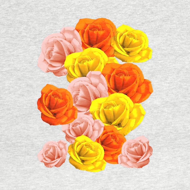 Roses Pastel Colors Floral Collage by BluedarkArt